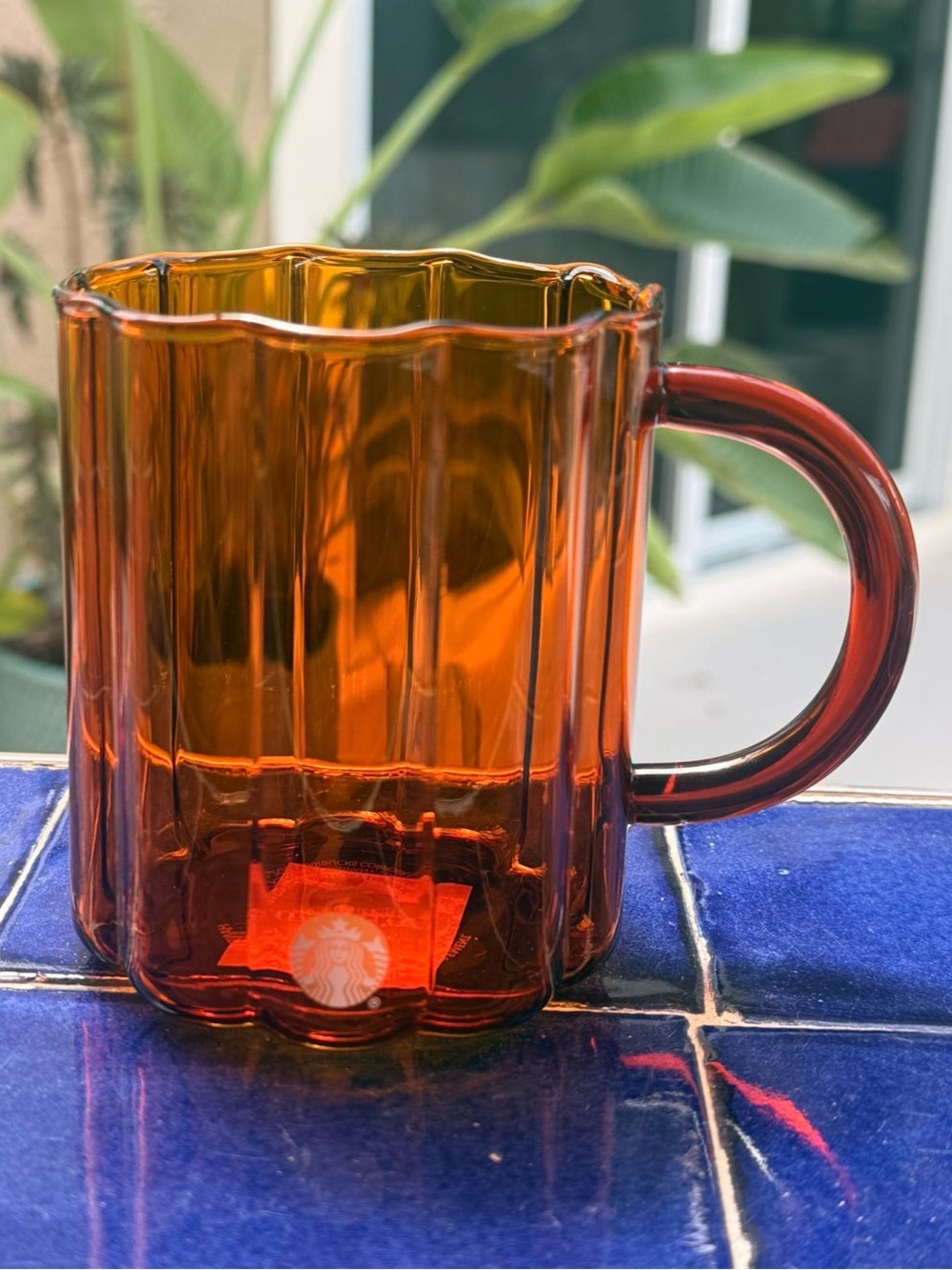 Starbucks 2026 Fall Amber Glass Ribbed Tumbler Cup
